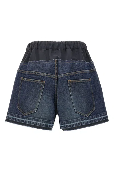 Shop Sacai Women Denim Shorts In Blue