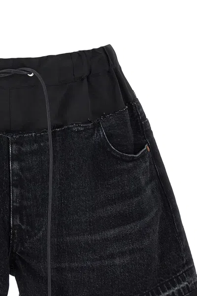 Shop Sacai Women Denim Shorts In Black