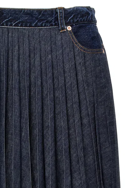 Shop Sacai Women Denim Skirt In Blue