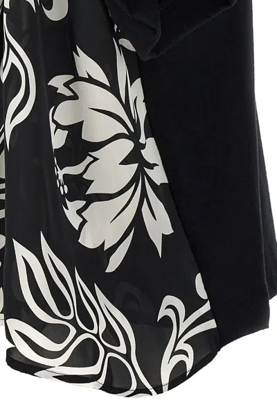 Shop Sacai Women Floral Print T-shirt In Black