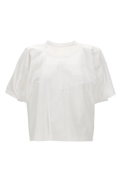 Shop Sacai Women Jersey T-shirt In White