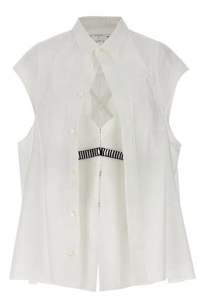 Shop Sacai Women Overlay Shirt In White