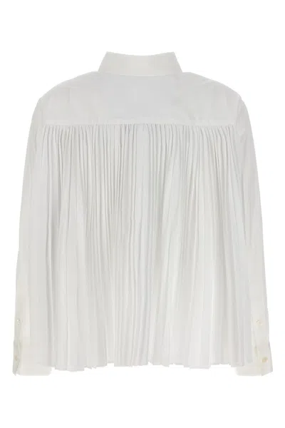 Shop Sacai Women Pleated Back Shirt In White