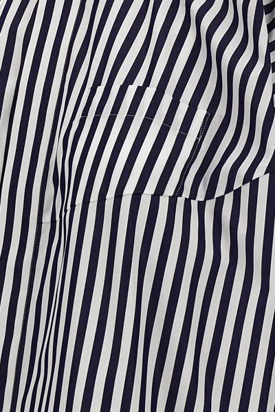 Shop Sacai Women Striped Poplin Shirt In Blue