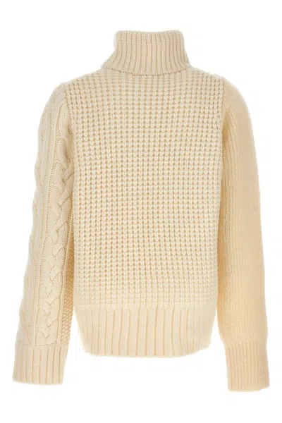 Shop Sacai Women Zip Detail Sweater In White