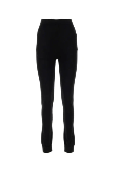 Shop Saint Laurent Woman Black Cashmere Leggings
