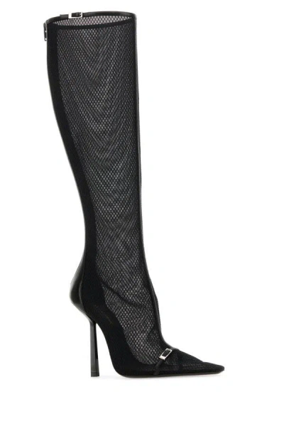 Shop Saint Laurent Woman Black Mesh Oxalis Boots