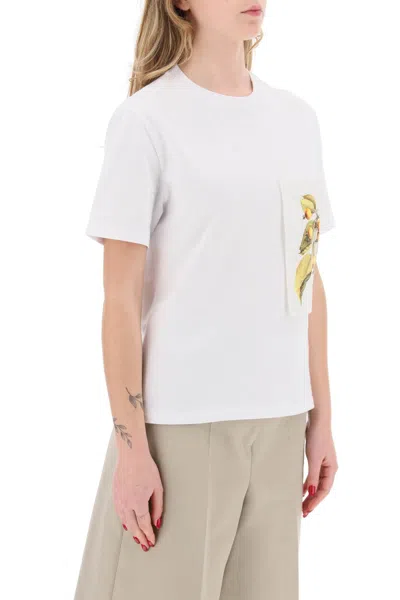 Shop Ferragamo Salvatore  "botanical Print Insert T-shirt Women In White