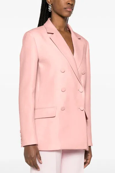 Shop Valentino Garavani Women Double-breasted Blazer In Pink
