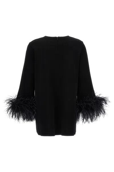 Shop Valentino Garavani Women  Feather Jersey In Black
