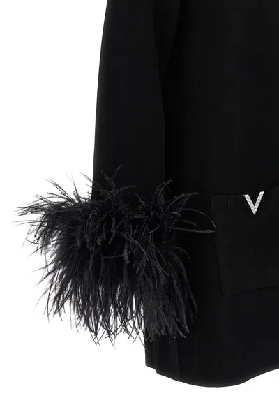 Shop Valentino Garavani Women  Feather Jersey In Black