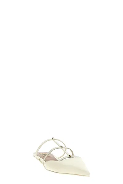 Shop Valentino Garavani Women  Garavani 'rockstud Wispy' Mules In White