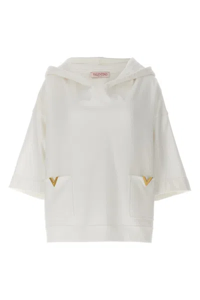 Shop Valentino Garavani Women  Garavani Logo Hoodie In White