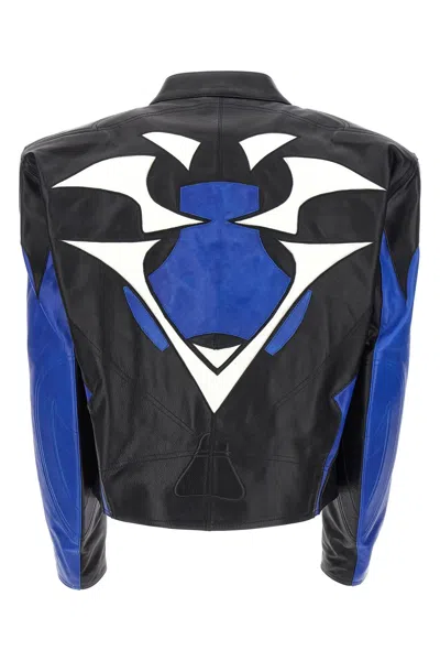 Shop Vetements Women 'tribal Leather Racing' Jacket In Multicolor