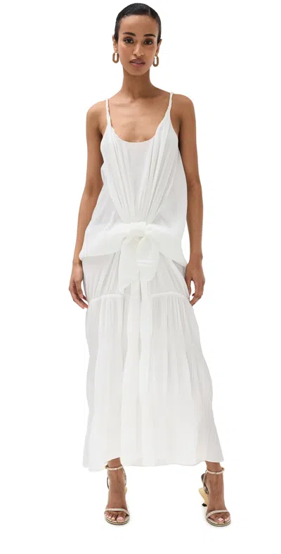 Shop Jw Anderson Knot Front Long Dress Off White