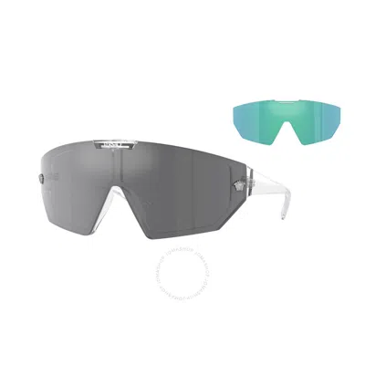 Shop Versace Grey Shield Unisex Sunglasses Ve4461 148/6v 47