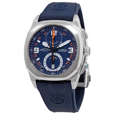 Shop Armand Nicolet Jh9 Chronograph Automatic Blue Dial Men's Watch A668haa-bo-gg4710u In Black / Blue