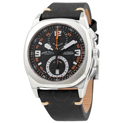 Shop Armand Nicolet Chronograph Automatic  Black Dial Men's Watch A668haa-no-pk4140nr