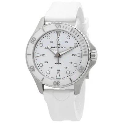 Shop Hamilton Khaki Navy Scuba Quartz White Dial Unisex Watch H82221310 In Khaki / Navy / White