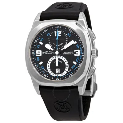 Shop Armand Nicolet Jh9 Chronograph Automatic Black Dial Men's Watch A668haa-nz-gg4710n