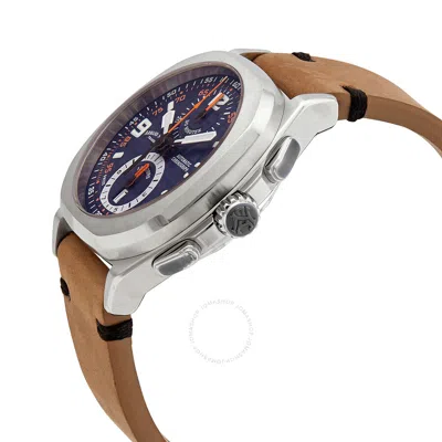 Shop Armand Nicolet Jh9 Chronograph Automatic Blue Dial Men's Watch A668haa-bo-pk4140ca In Blue / Camel