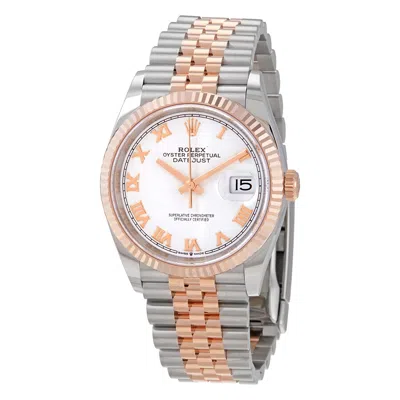 Shop Rolex Datejust Automatic Chronometer White Dial Men's Watch 126231 Wrj In Two Tone  / Gold / Gold Tone / Rose / Rose Gold / Rose Gold Tone / White