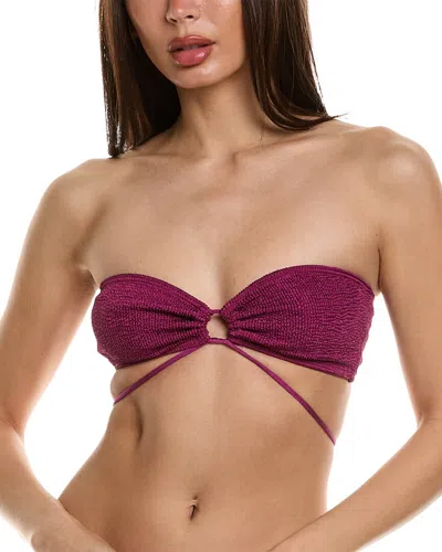 Shop Bond-eye Swim Margarita Bandeau Bikini Top In Purple