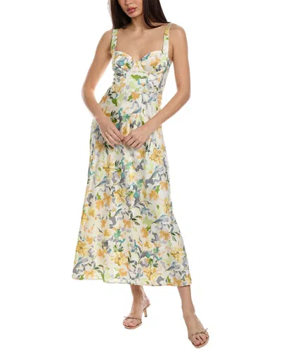 Shop Astr The Label Satin Corset Maxi Dress In Yellow