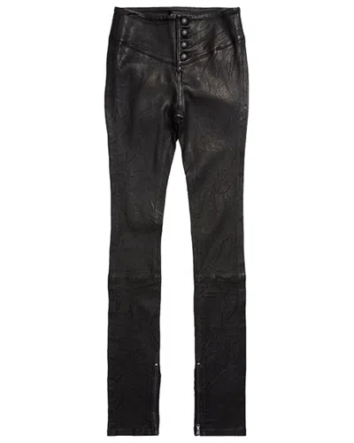 Shop Paige Ellery Leather Ankle Pant In Black