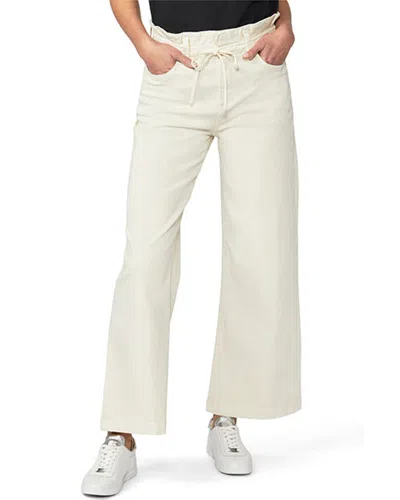 Shop Paige Carly Waistband Tie Flare Jean In Beige