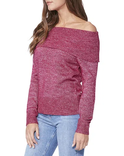 Shop Paige Metallic Izabella Wool-blend Sweater In Pink