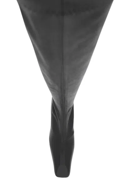 Shop Jil Sander Stretch Leather Boots In Black
