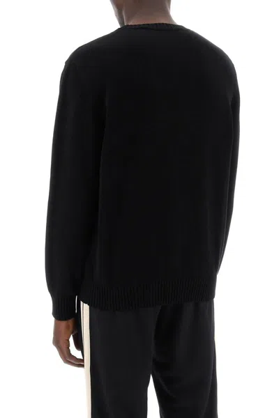 Shop Palm Angels Embroidered Logo Pullover In Black