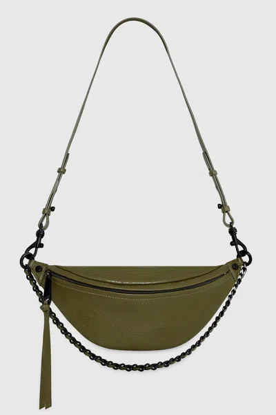 Shop Rebecca Minkoff Chelsea Sling Bag In Verde/black Shellac
