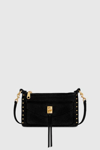 Shop Rebecca Minkoff Darren Mini Top Zip Crossbody Bag In Black