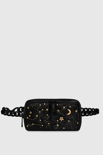 Shop Rebecca Minkoff Edie Belt Bag With Celestial Studs In Black