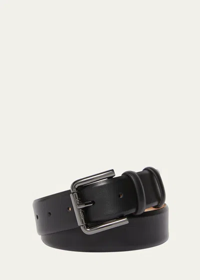 Shop Max Mara Classic Leather Belt In 001 Black