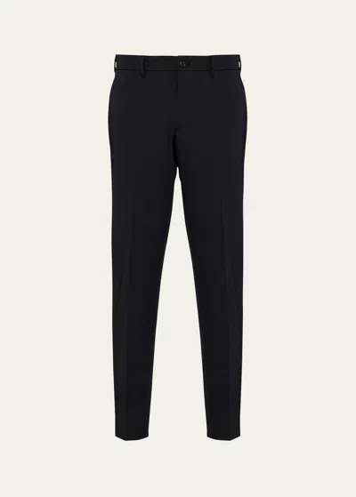 Prada Mens Black Slim-fit Straight-leg Woven Trousers In Nero