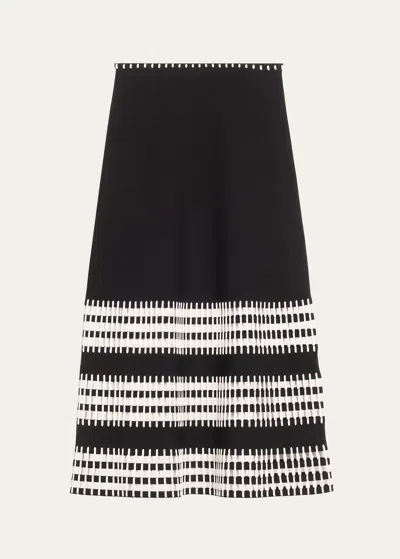 Shop Alexis Simone Open-weave Knit Maxi Skirt In Black