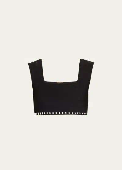 Shop Alexis Kesa Knit Crop Top In Black