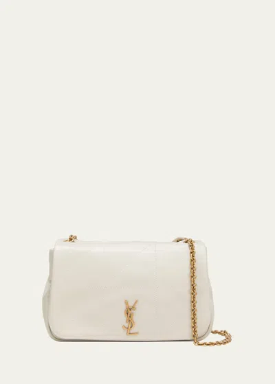 Shop Saint Laurent Jamie 4.3 Small Ysl Shoulder Bag In Quilted Smooth Leather In Crema Soft