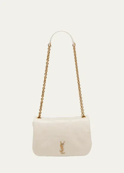 Shop Saint Laurent Jamie 4.3 Mini Patchwork Leather Shoulder Bag In Crema Soft