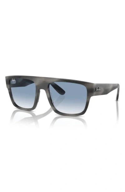 Shop Ray Ban Ray-ban 57mm Square Sunglasses In Brown Stripe Grey