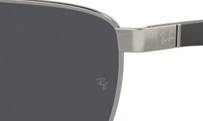 Ray Ban 60mm Rectangular Sunglasses In Dark Grey