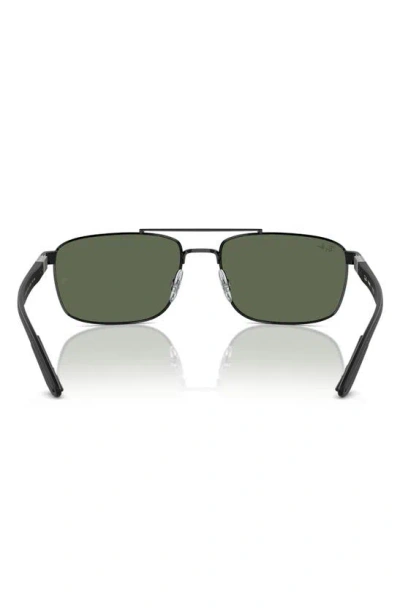 Ray Ban 60mm Rectangular Sunglasses In Black