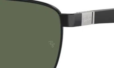 Ray Ban 60mm Rectangular Sunglasses In Black