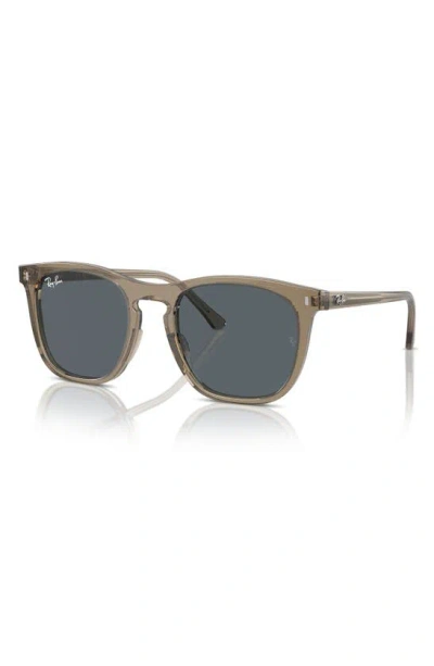 Ray Ban 53mm Polarized Square Sunglasses In Transparent