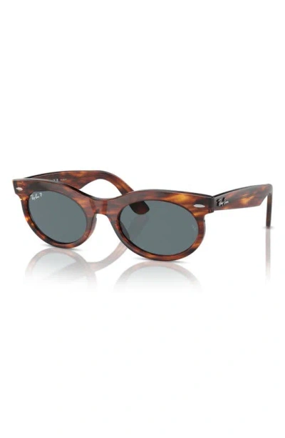 Ray Ban Wayfarer Transitions 50mm Oval Sunglasses In Striped Havana