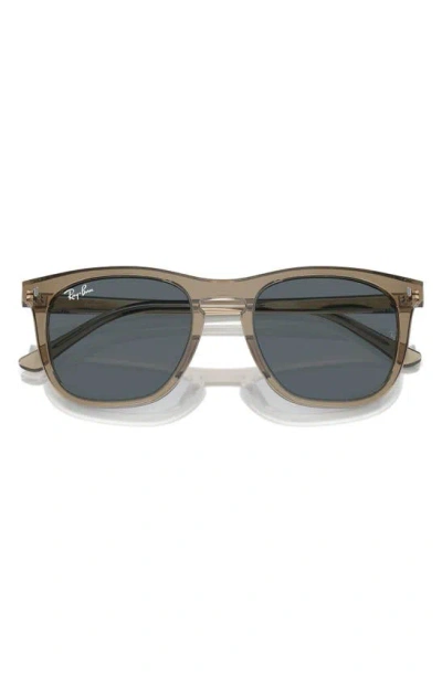 Ray Ban 53mm Polarized Square Sunglasses In Transparent