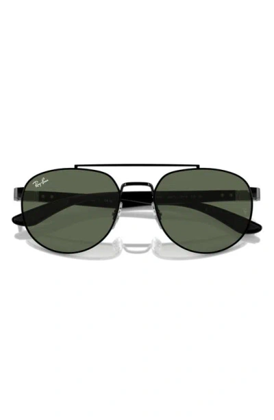 Ray Ban 56mm Polarized Irregular Sunglasses In Black